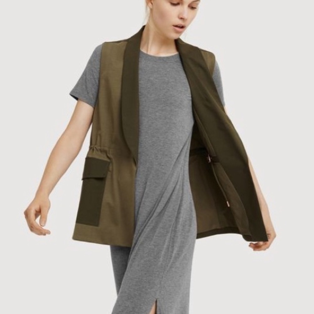 Kit and Ace In the Field Sleeveless Jacket Vest Green Office Business Minimalist